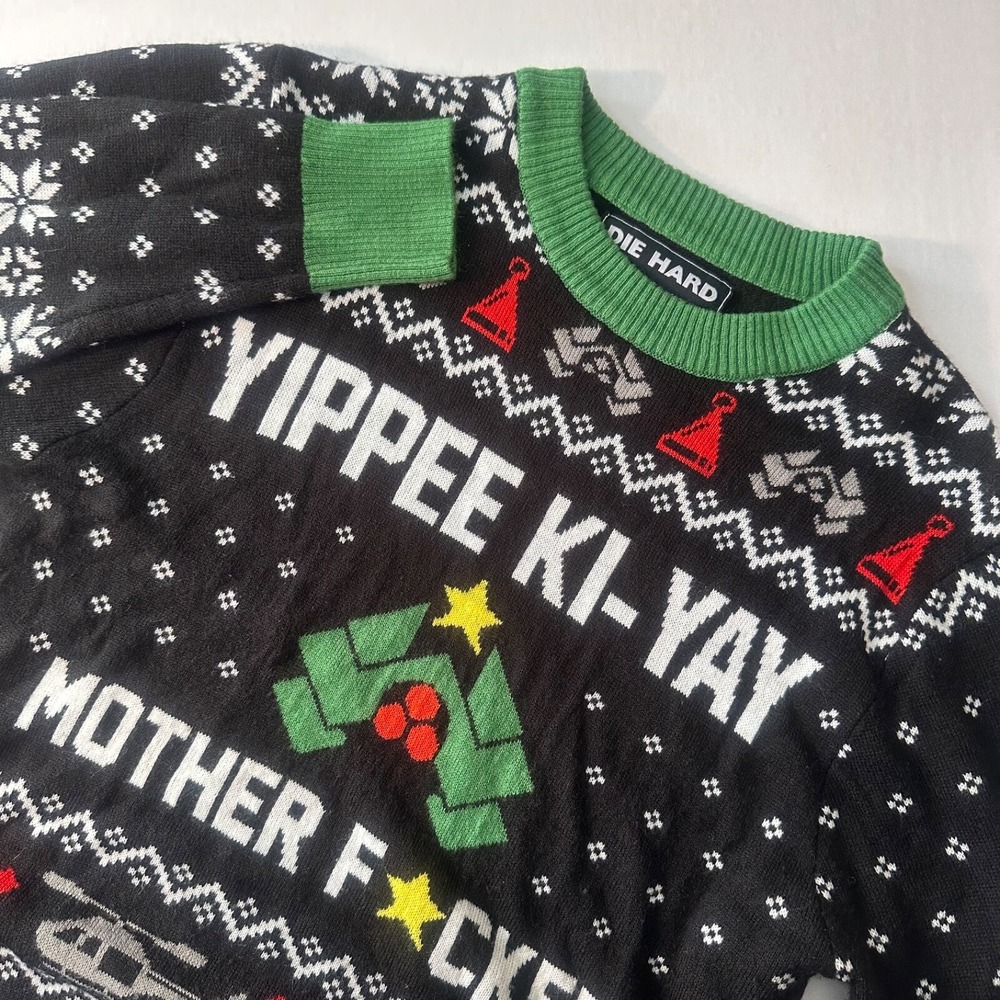 Die Hard Yippee Ki Yay Ugly Christmas Sweater Holiday Size Medium